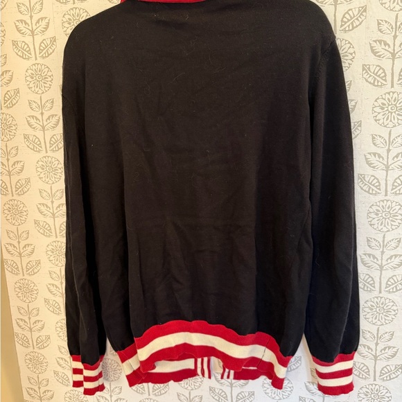 OXknit Black Bee Patterned Artistic Retro Design Jacquard Knitted Cardigan - Picture 4 of 4